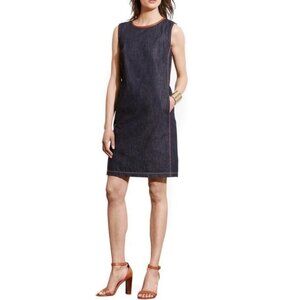 NWT Ralph Lauren Women's Dianva Womens Denim Leather Trim Casual Dress 16W $139